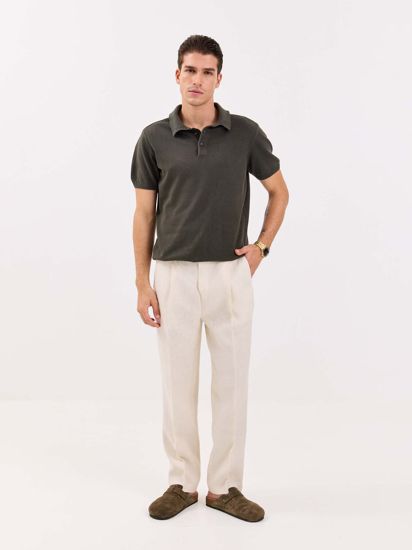 Cream Linen Trousers