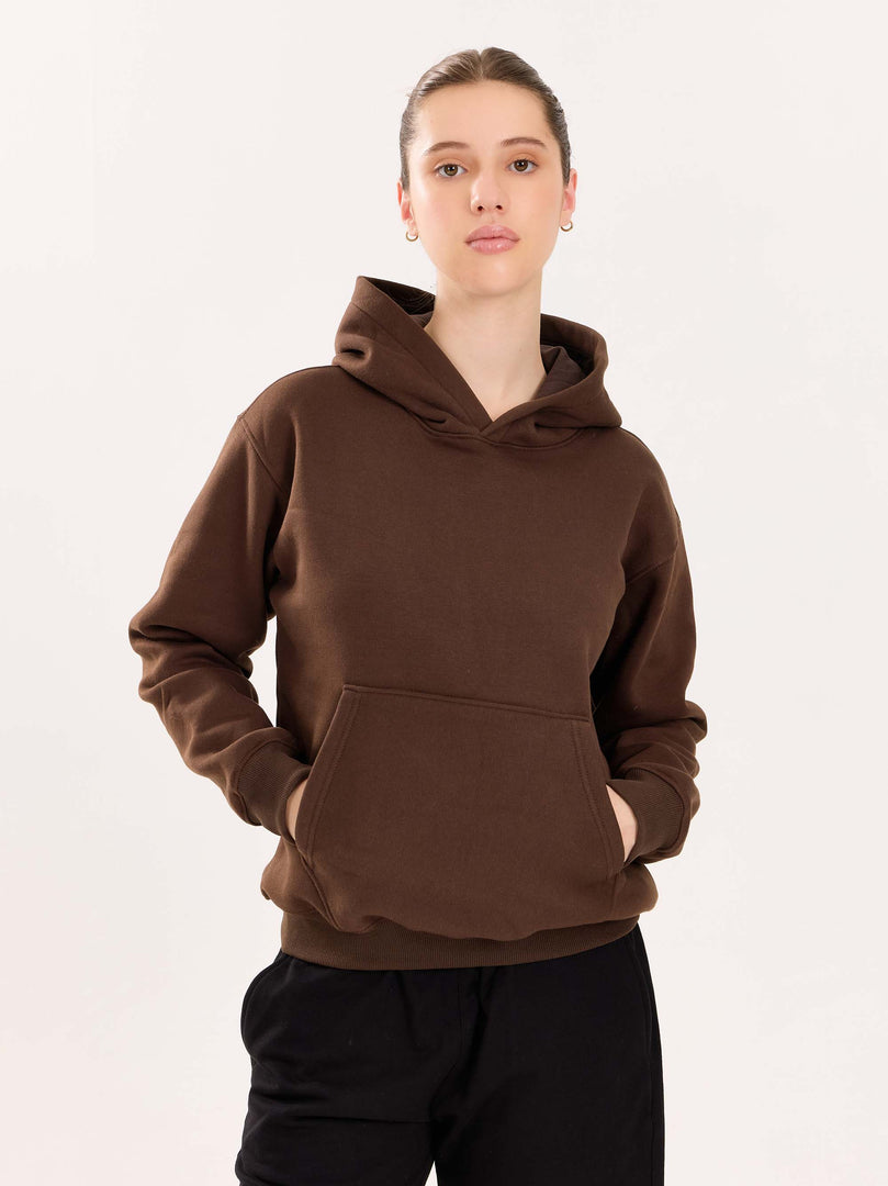 Dark Brown Cropped Fit Hoodie