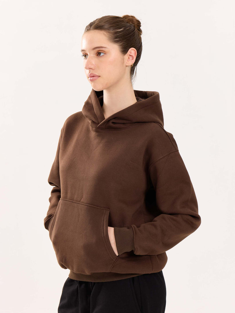 Dark Brown Cropped Fit Hoodie