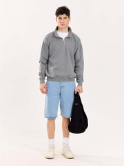 Grey Quarter-Zip Sweatshirt