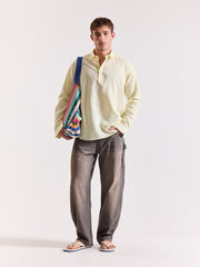Light Yellow Linen Blend Pullover