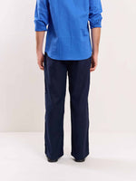 Load image into Gallery viewer, Navy Blue Linen Pull-on Pants
