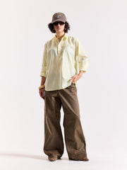 Light Yellow Linen Blend Pullover