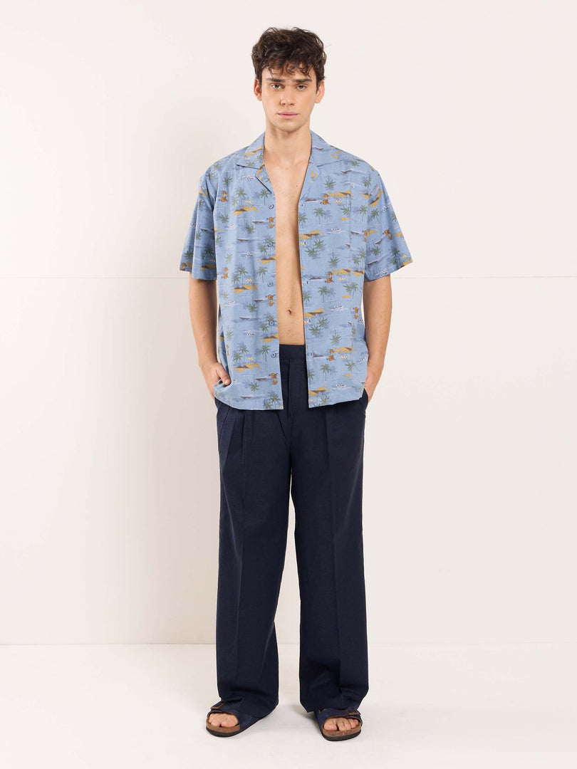 Coastline Chambray Printed Shirt