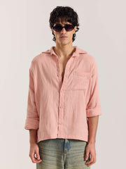 Salmon Pink Gauze Holiday Shirt