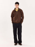 Load image into Gallery viewer, Dark Brown Quarter-Zip Sweatshirt
