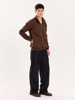 Load image into Gallery viewer, Dark Brown Quarter-Zip Sweatshirt
