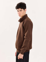Load image into Gallery viewer, Dark Brown Quarter-Zip Sweatshirt
