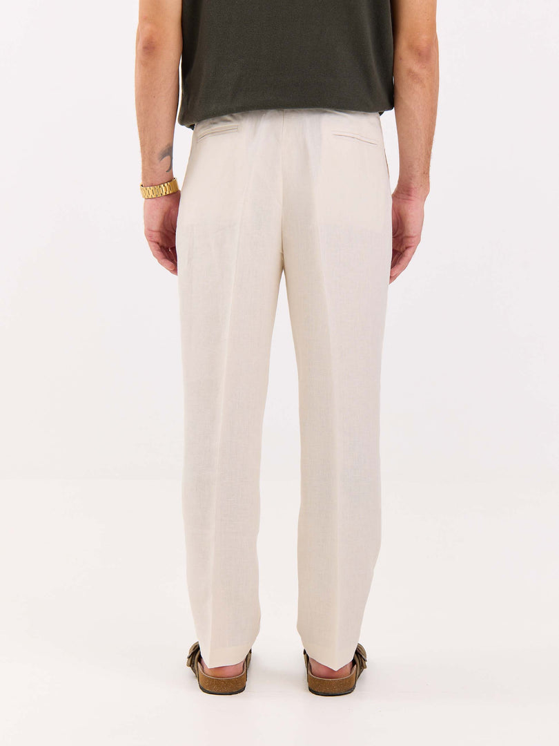 Cream Linen Trousers