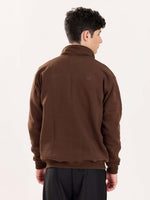 Load image into Gallery viewer, Dark Brown Quarter-Zip Sweatshirt
