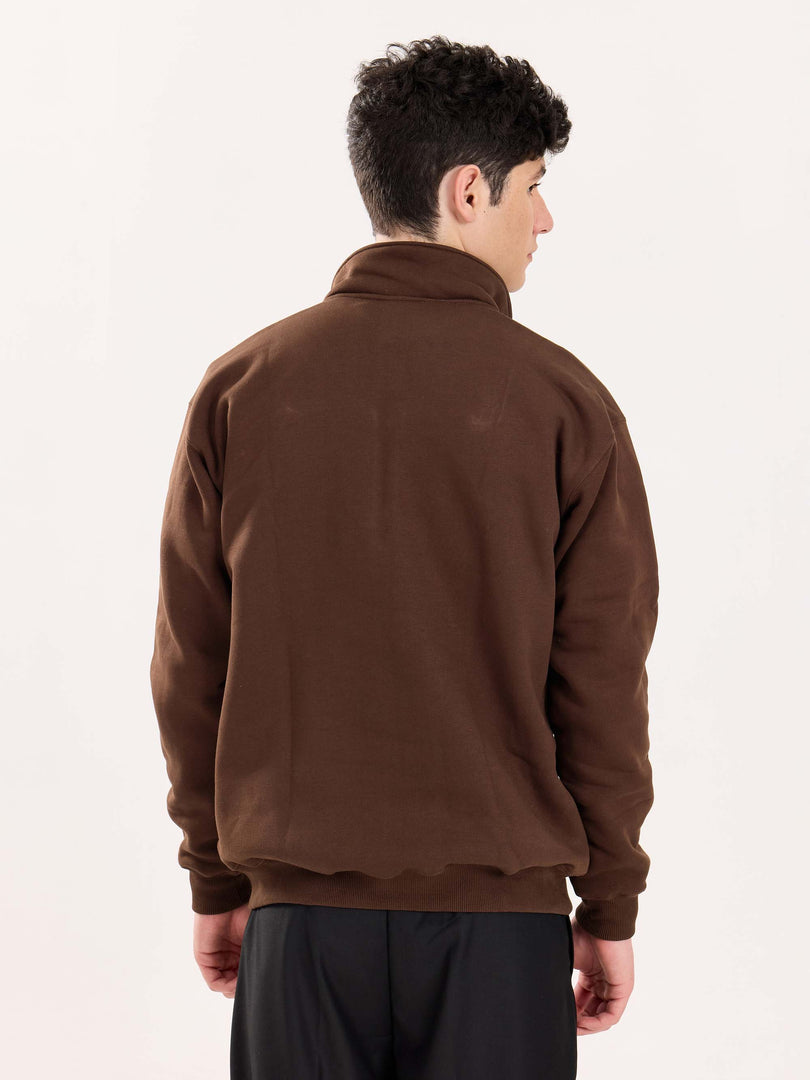Dark Brown Quarter-Zip Sweatshirt
