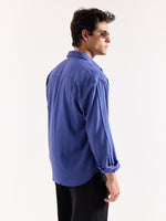 Load image into Gallery viewer, Royal Blue Seersucker Oversized Shirt
