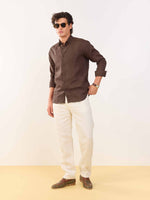 Load image into Gallery viewer, Brown Irish Linen Shirt
