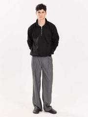 Black Quarter-Zip Sweatshirt