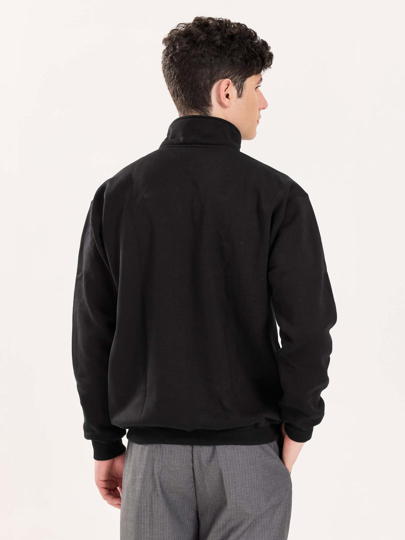 Black Quarter-Zip Sweatshirt