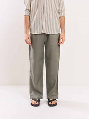 Grey Linen Pull-on Pants