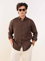Load image into Gallery viewer, Brown Irish Linen Shirt

