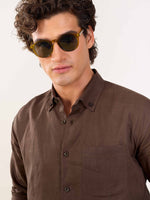 Load image into Gallery viewer, Brown Irish Linen Shirt

