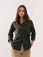Load image into Gallery viewer, Dark Olive Poplin Shirt
