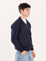 Load image into Gallery viewer, Dark Blue Quarter-Zip Sweatshirt
