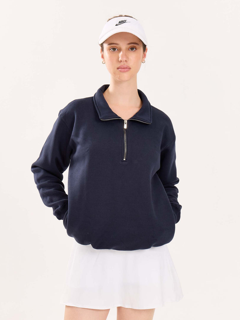 Dark Blue Quarter-Zip Sweatshirt