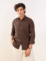 Load image into Gallery viewer, Brown Irish Linen Shirt
