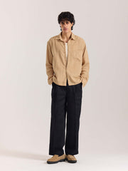 Beige Gauze Holiday Shirt