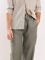 Load image into Gallery viewer, Grey Linen Pull-on Pants
