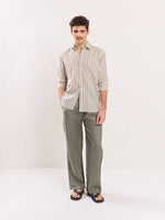 Load image into Gallery viewer, Grey Linen Pull-on Pants
