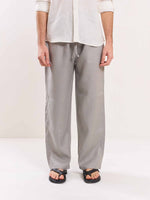 Load image into Gallery viewer, Light Grey Linen Pull-on Pants
