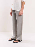 Load image into Gallery viewer, Light Grey Linen Pull-on Pants
