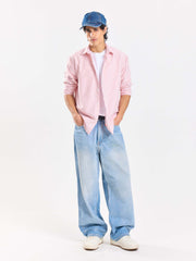 Relaxed Fit Pink Striped Shirt