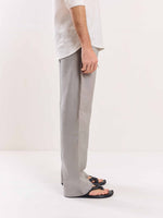Load image into Gallery viewer, Light Grey Linen Pull-on Pants
