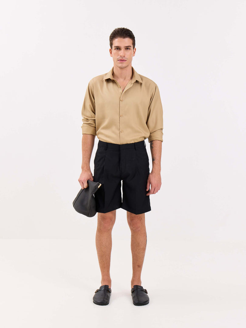 Black Trouser Shorts