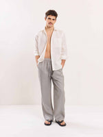 Load image into Gallery viewer, Light Grey Linen Pull-on Pants
