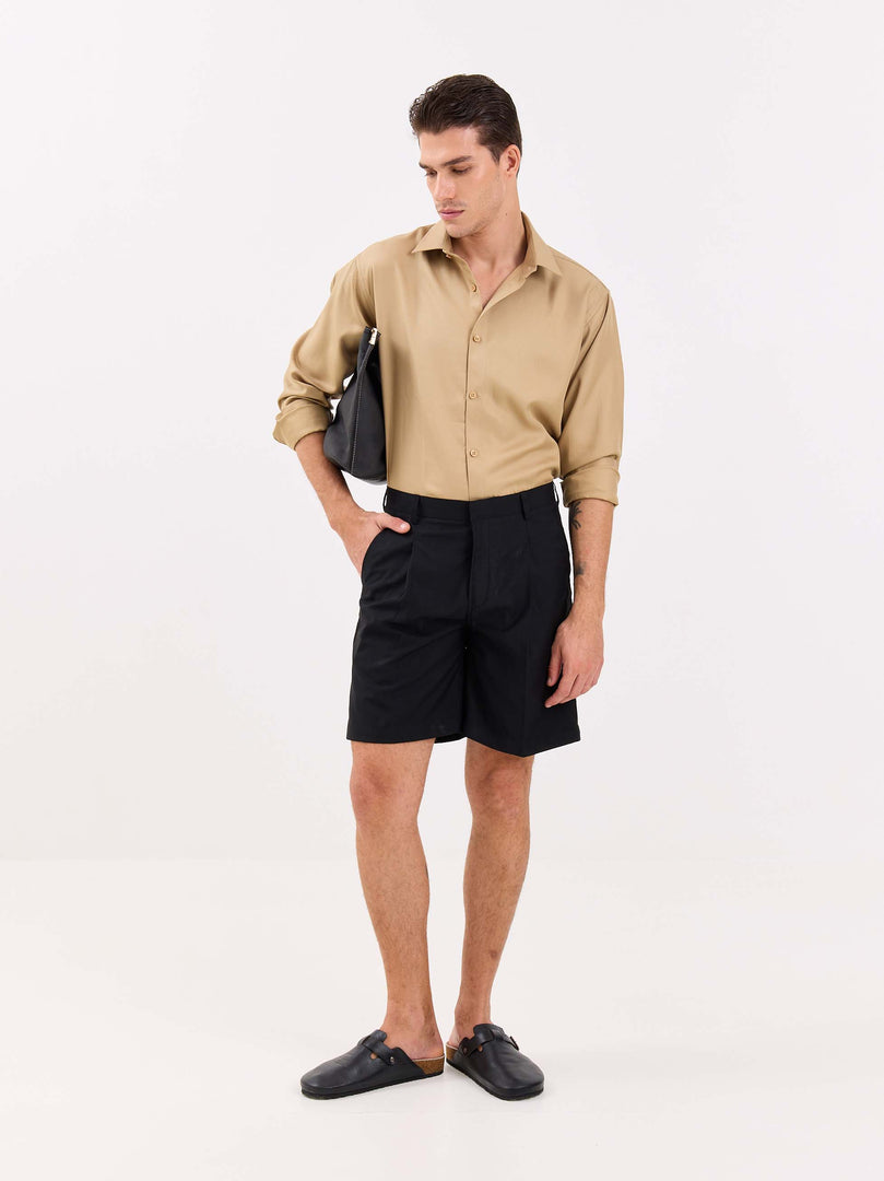 Black Trouser Shorts