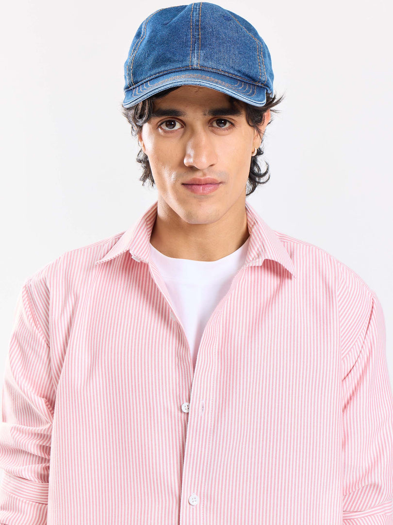 Relaxed Fit Pink Striped Shirt