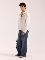 Load image into Gallery viewer, Almond White Linen Cropped Shirt  ( Pre-Order )