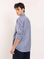 Load image into Gallery viewer, Navy Blue Striped Linen Shirt ( Pre-Order )
