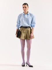 Sky Blue & Black Striped Poplin Oversized Shirt