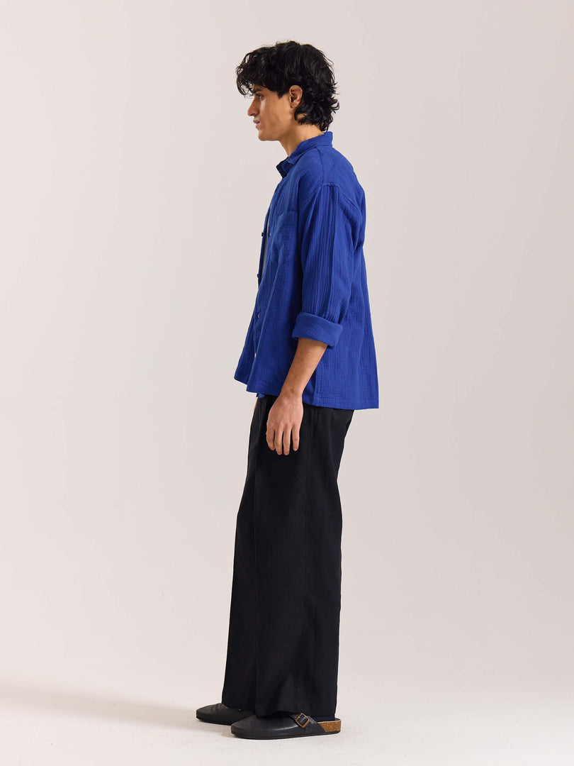Royal Blue Gauze Holiday Shirt ( Pre-Order )
