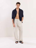 Load image into Gallery viewer, Pinstriped Linen Pull-on Pants
