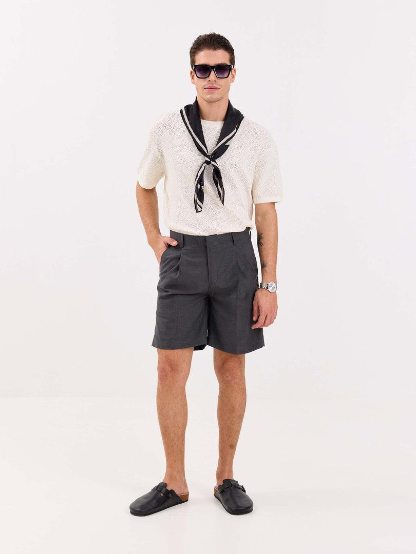 Grey Trouser Shorts