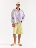 Load image into Gallery viewer, Lavender Striped Poplin Oversized Shirt