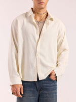 Load image into Gallery viewer, Almond White Linen Cropped Shirt  ( Pre-Order )
