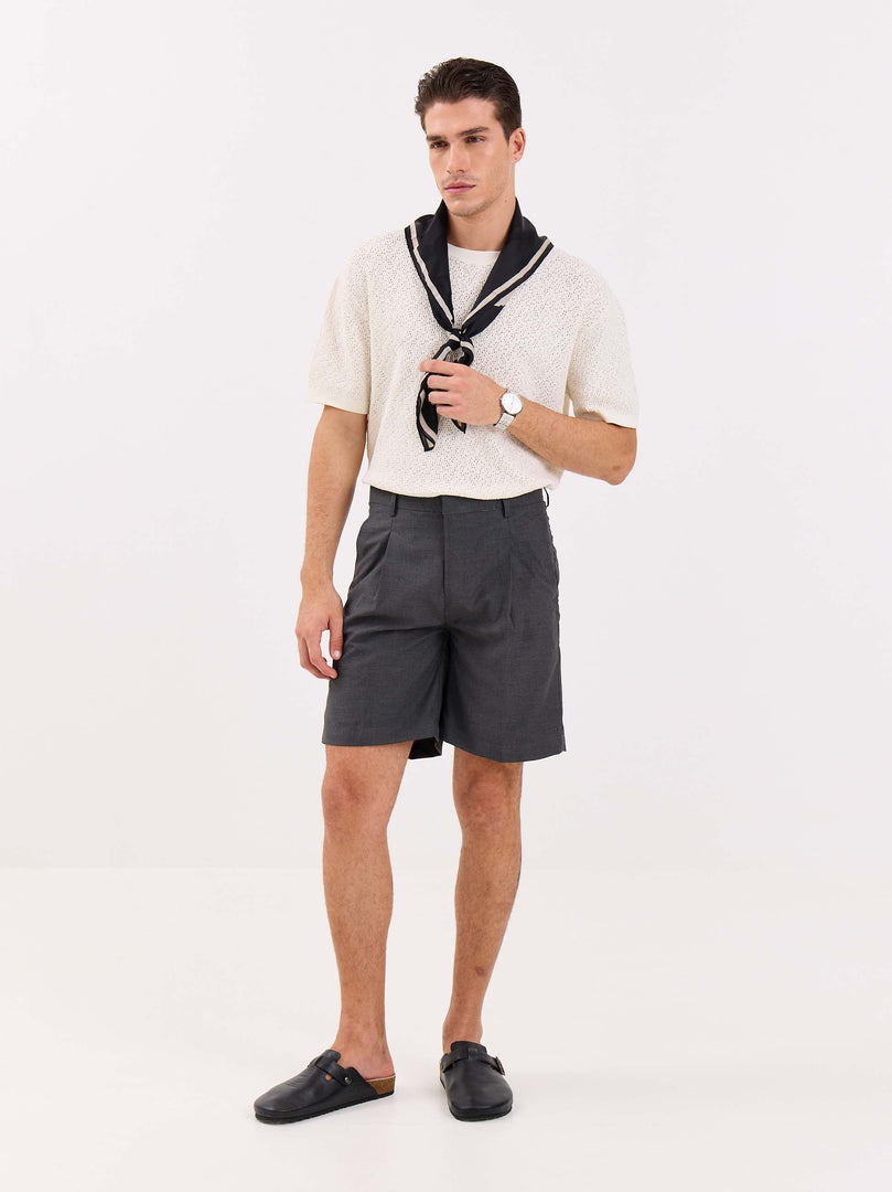 Grey Trouser Shorts
