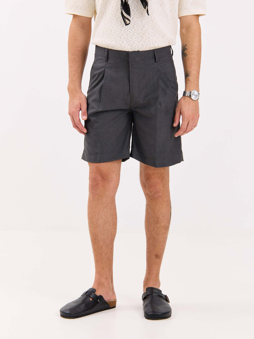 Grey Trouser Shorts