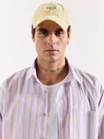 Load image into Gallery viewer, Lavender Striped Poplin Oversized Shirt