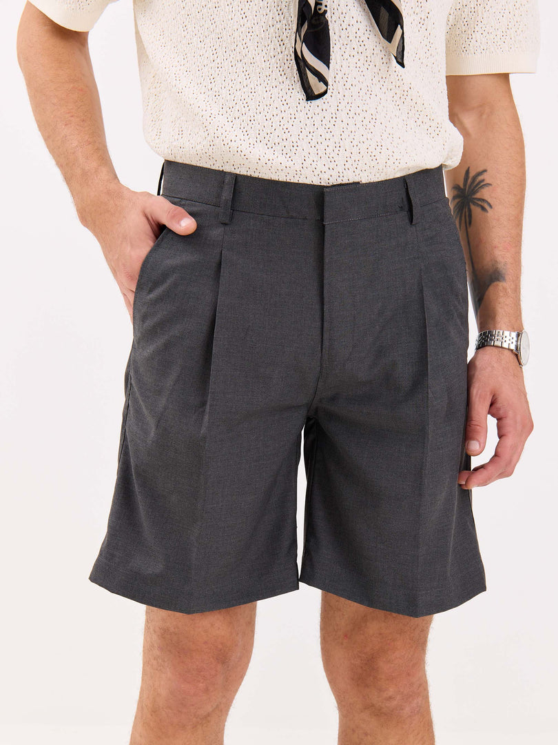 Grey Trouser Shorts