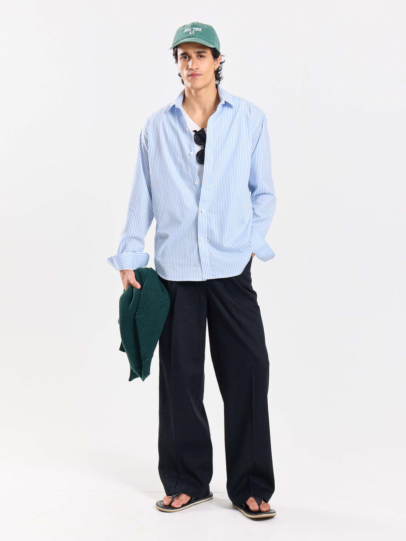 Relaxed Fit Poplin Striped Shirt